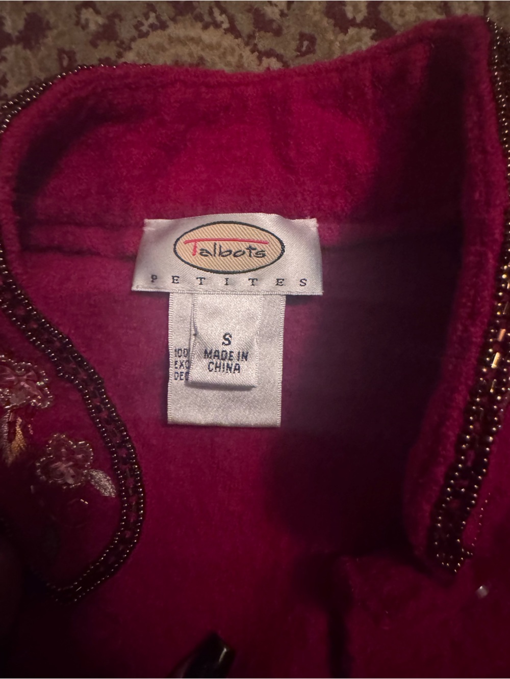 Talbots Red Embroidered Wool Jacket - Picture 2 of 3